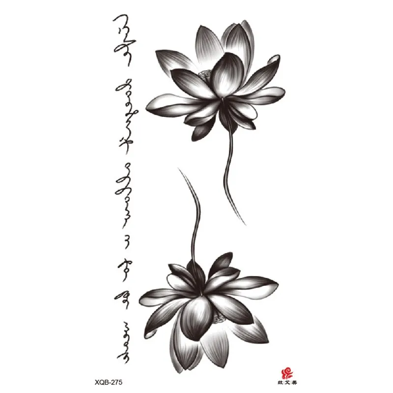 Sdrawing Temporary Sleeve Tatooo Stickers Tiger Lion Elephant Rose Flowertattoo Arm Body Art Fake Tatoo Male Female Black