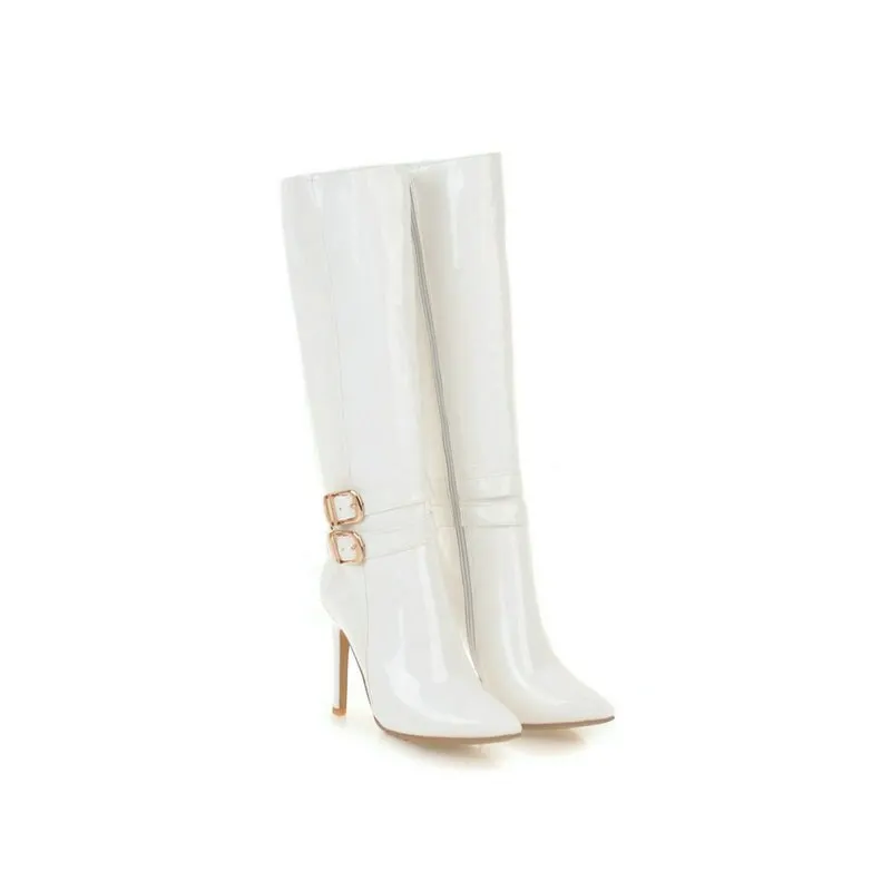NEMAONE New high heels woman knee high boots ladies autumn winter boots poined toe party dress shoes woman large size 41 42 43