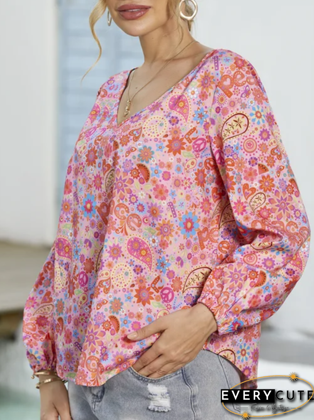 Women's Cotton Floral Print Top