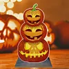 >SALE<2D Flat Wooden Halloween Pumpkin DIY Diamond Painting Desktop Decorations Decor