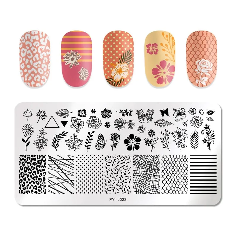 PICT YOU Nail Stamping Plates Snow Winter Nail Art Stamp Template idea nail Image Plate Stainless Steel Stencil Tools-Nail Inspo