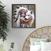 Peinture diamant drill rond enfant indien-40*40cm