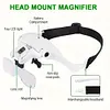 LED Head Magnifier 5 Interchangeable Lenses 1.0X to 3.5X Magnifying Glasses
