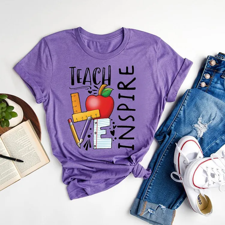 ANB - Teach Love Inspire Book Lovers Tee-06679