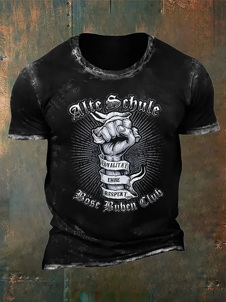 Bedrucktes Kurzarm-T-Shirt f&uuml;r M&auml;nner Alte Schule