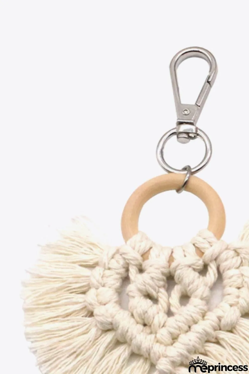 Assorted 4-Pack Heart-Shaped Macrame Fringe Keychain