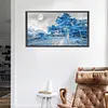 >SALE<5D Diamond Painting Kit Blue Woods Full Round Drill DIY Landscape Wall Art