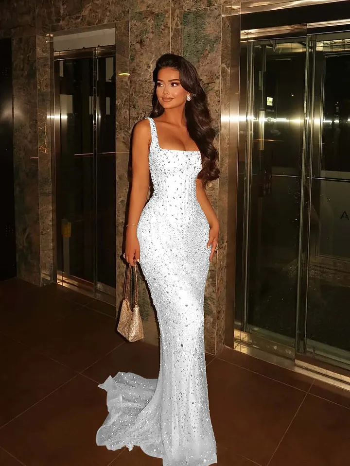 beaded scroll and lace mermaid wedding dress capella main image 0