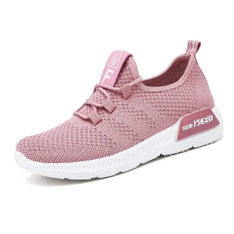 Women Casual Shoes Breathable Fashion Walking Lady Lace Up Flat Shoes White Sneakers Spring Women 2021 Tenis Feminino Footwear