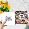 (US Local)6Pcs Xmas Happy Birthday DIY Diamond Painting Greeting Card Rhinestone Painting Card Kit