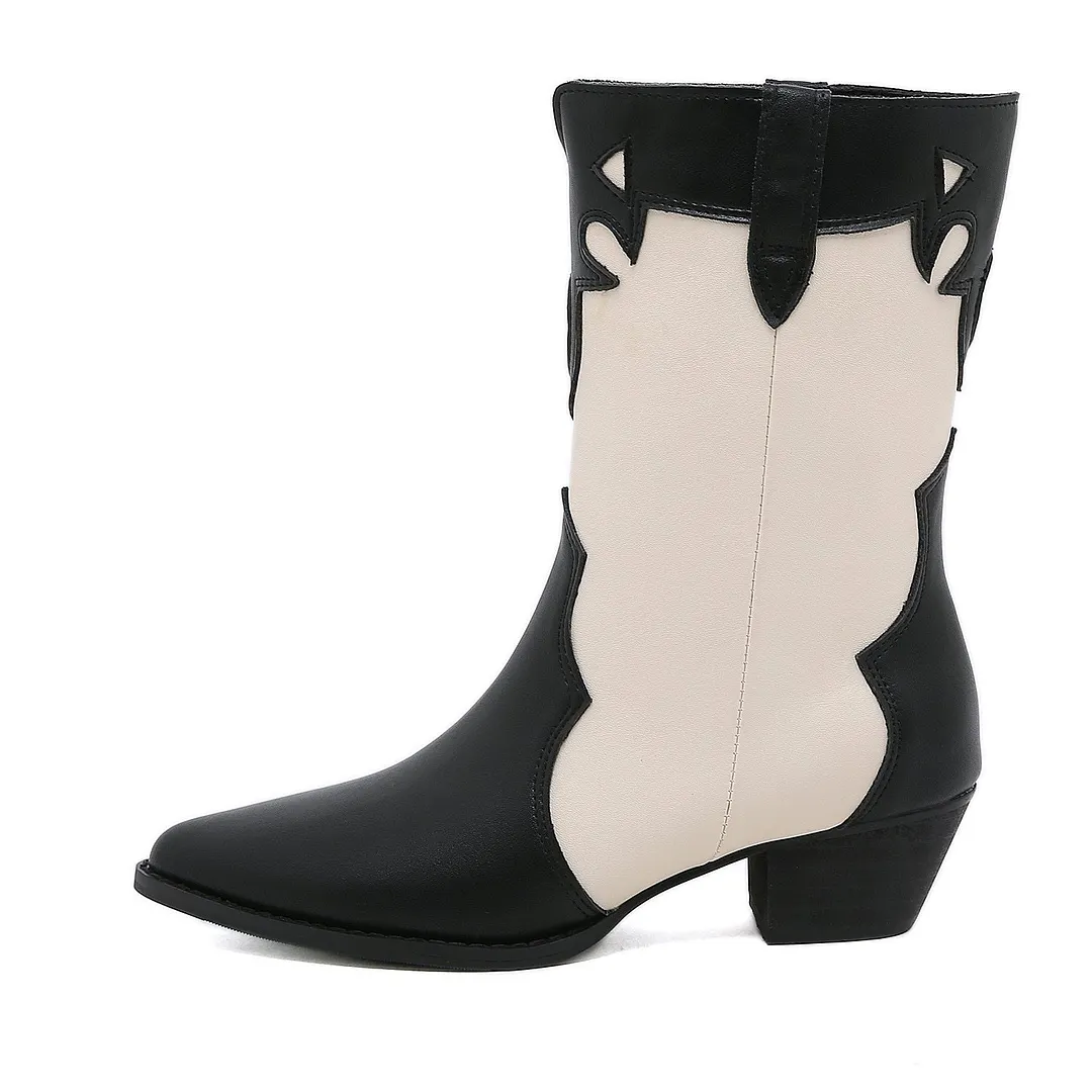 2021 New Pointed Western Cowboy Boots Women's Graffiti Design Totem Spring and Autumn Single Boots Women's Fashion Boots