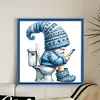 Goblin Goes To The Toilet-Full Embroidery 2 Strands 18CT Stamped Cross Stitch-25*25CM