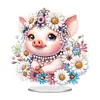 >SALE<Acrylic Daisy Pig Diamond Painting Desktop Ornaments for Bedroom Table Decor