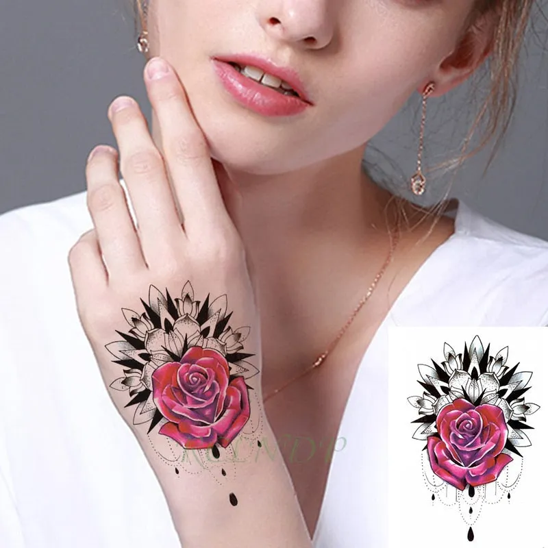 Waterproof Temporary Tattoo Sticker Arabic Letter Heart Love Pattern Personality Fake Tatoo Flash Tatto for Girl Women Men