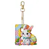(US Local)PET Double Sided Special Shaped Easter Alphabet DIY Diamond Painting Keychain