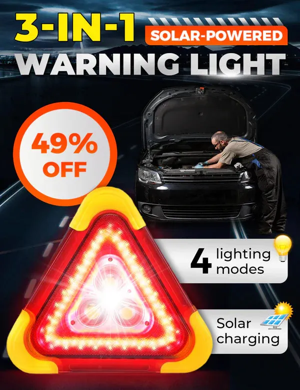 🔥L&rsquo;ultimo giorno vendita al 50%✨Luce di avvertimento stradale del triangolo di emergenza solare 3-IN-1