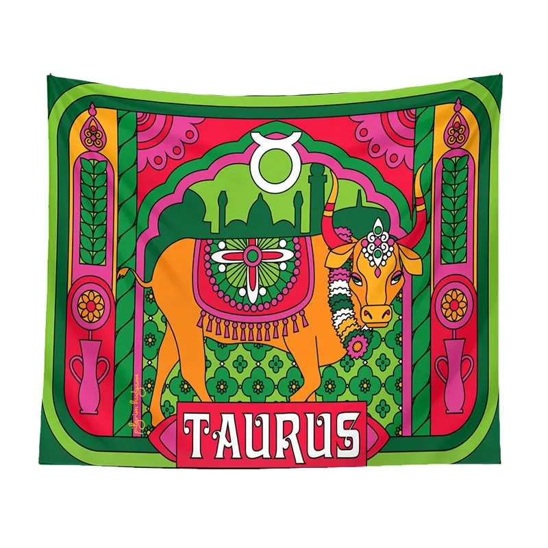 Tarot Astrology Tapestry Wall Hanging Constellation Hippie Decor Trippy Divination Beach Mat Sun Moon Wall Decor Boho INS Print