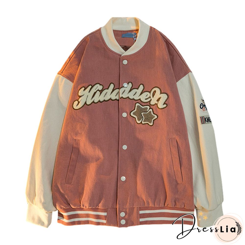 Baseball Bomber Jacket Female Men Zip Up Jacket Women Clothing Harajuku Plus Size Streetwear Outerwear Japanese