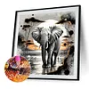 Diamond Painting-DIY Full Round Drill Elephant(40*40 CM)