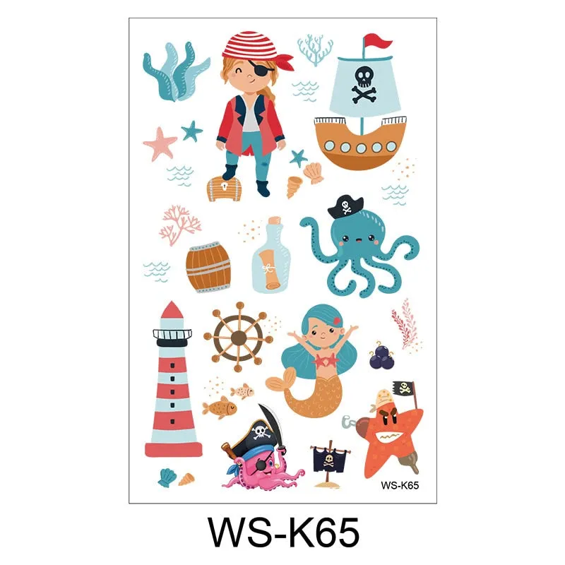 New children cartoon tattoo stickers fantasy party cartoon princess theme sticker set mermaid tattoo stickers