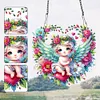 >SALE<Wreath Angel 2D Flat DIY Diamond Art Pendant Green Wing Wall Door Decoration