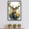 Deer Flowers-Paint by Numbers Acrylic Painting 40*60CM(Poster style）