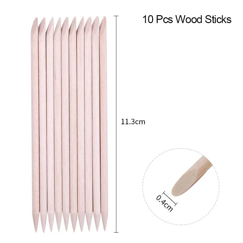 3/5/7/10PCS Multi-Styles Nail Wood Sticks Nail Dotting Pen Nail Brush Kits Nail Art Rhinestones Gems Picking Pen Nail Art Tools-Nail Inspo