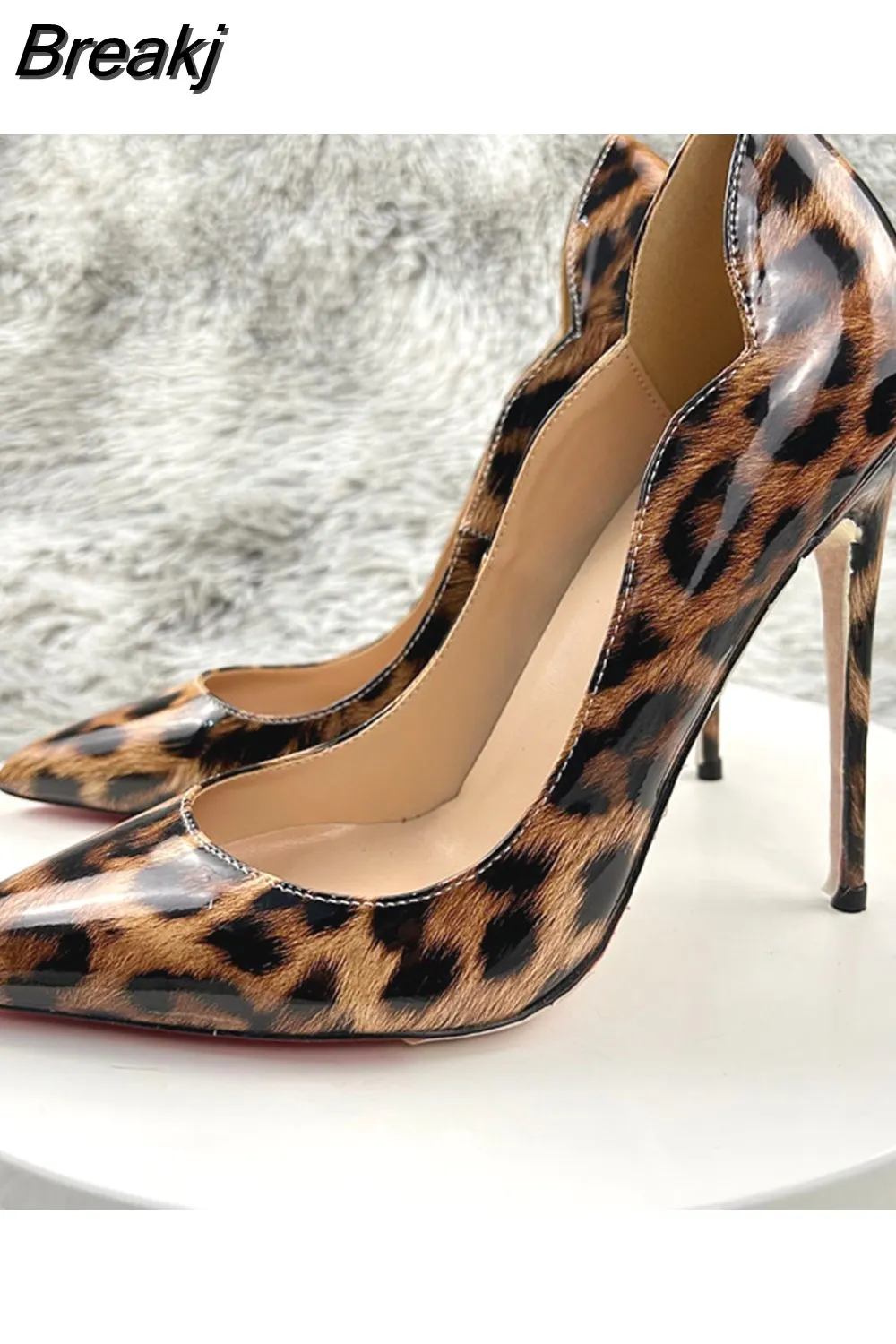 Breakj Print Sexy Women Pumps Shoes Women High Heels Pointed Toe Wedding Shoes 12cm Chaussure Femme QP023 ROVICIYA
