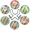 [Upgrade]6pcs Set Xmas Theme DIY Diamond Painting Coasters Kit with Holder for Craft Gift