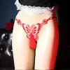 Mens Sexy Butterfly Thong Lingerie, Sissy Girly Femboy Panties, Flower Sheer Mesh, Low Rise G-String Underwear