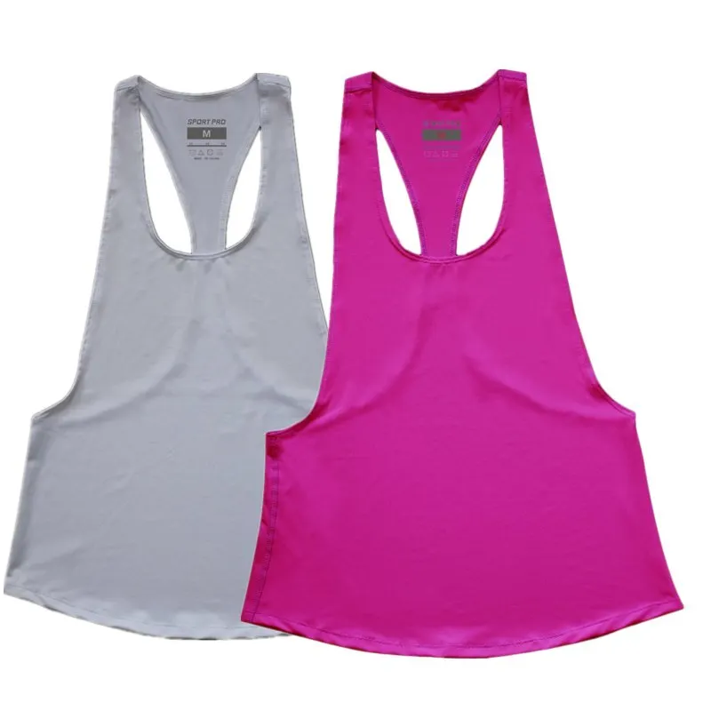 Racerback Fitness Yoga Vest Loose Sleeveless Sport T Shirt Women Backless Yoga Tank Top Quick Dry Athletic Running Shirts