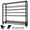 [US Local Warehouse] Fabric Roll Storage Rack with Wheel Large Textile Fabric Display Rack Floor-To-Ceiling Adjustable Hanging Rod Bracket Display Shelf Movable Organizer Holder for Curtain/Wallpaper/Tablecloth