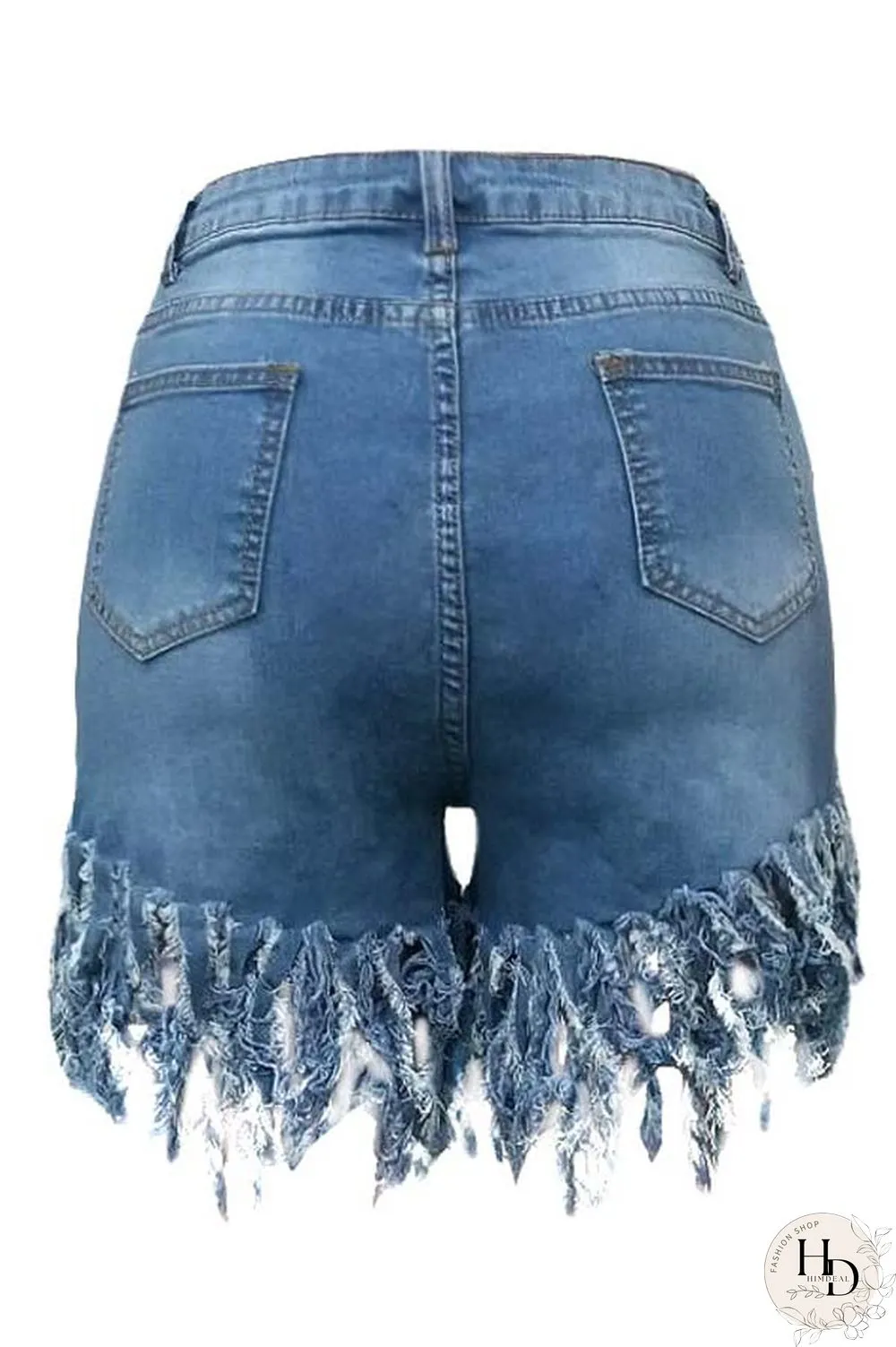 Blue Polyester Fashion Casual tassel Plus Size