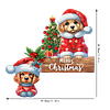 (US Local)DIY Xmas Diamond Painting Wooden Door Decoration for Feiend Gifts (Santa Puppy)