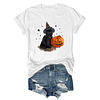 Black Cat Pumpkin Halloween Tee
