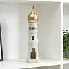 Ramadan Resin Statue Ornament Hollowed Handcrafted Resin Mosque Models Islamic Castle Tabletop Statue for Eid Home Office Decor