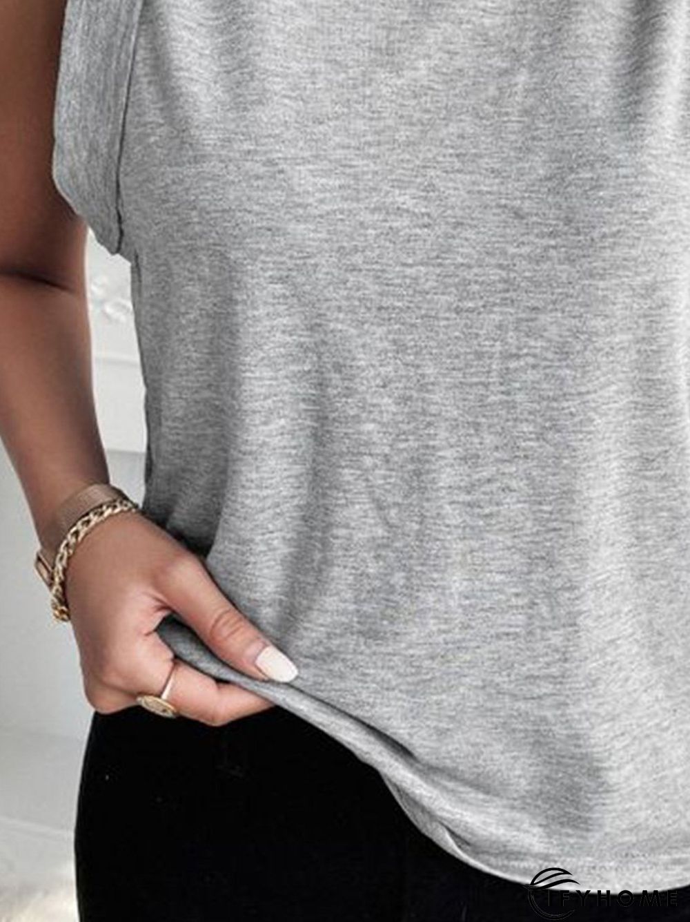 Short Sleeve Crew Neck Casual T-shirt | IFYHOME