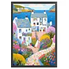 (Big Size)Colorful Houses On The Coast - 14CT Stamped Cross Stitch - 40*60cm - Landscape