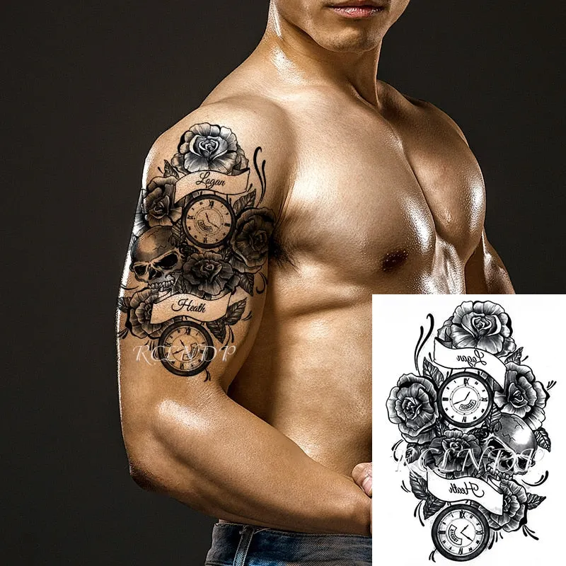 Waterproof Temporary Tattoo Sticker Sexy Thigh Love Sick English Words Gothic Water Transfer Fake Tatto Flash Tatoo for Women