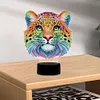 Animal Diamond Painting Night Light Diamond Art Lamp Home Decoration (Leopard)