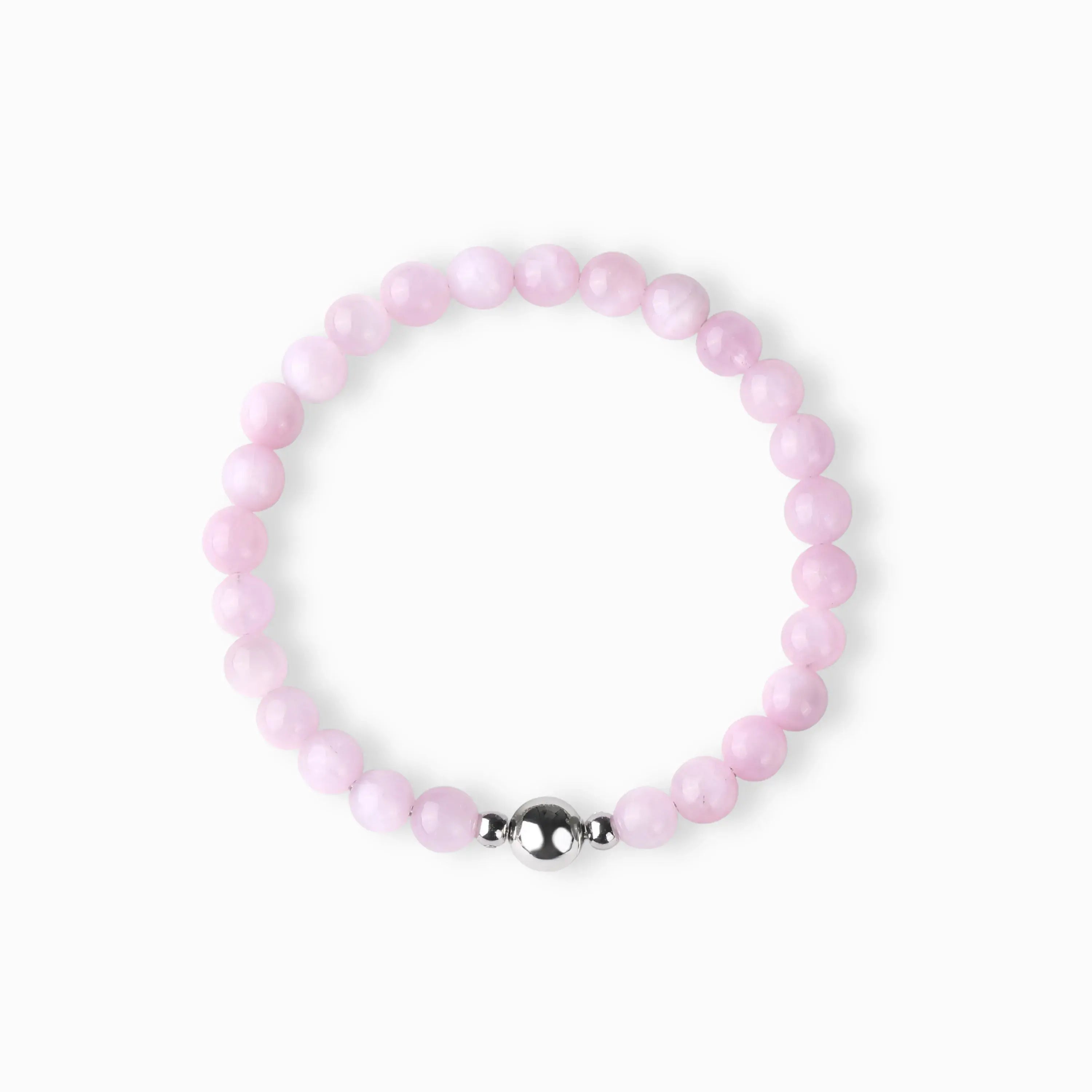 Kunzite Magnetic Clasp Bracelet (6mm) with magnetic clasp and natural gemstones, product view