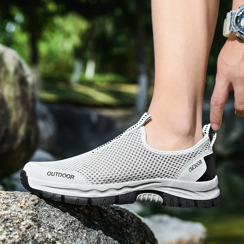 2021 New Men's Vulcanize Shoe Sneakers Summer Mesh Casual Shoes Breathable Rubber Non-slip Outdoor Shoes Men Loafers Footwear