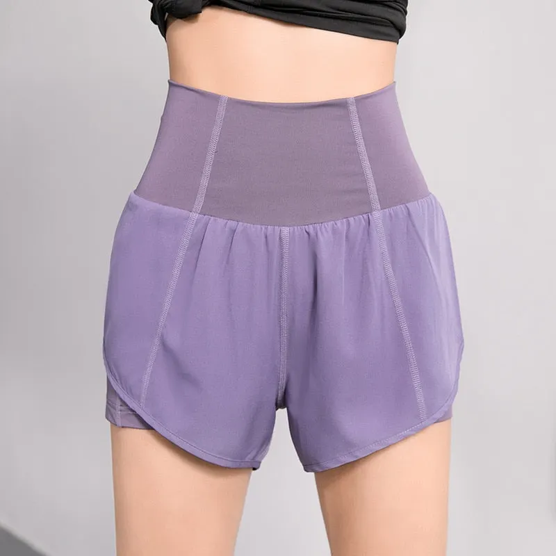 SVOKOR Fitness Shorts Women Pocket Double Anti-Light Gym Sport Summer Womens Pants Running High Waist Short Quick Dry