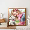 Diamond Painting-DIY Full Round Drill Girl and Puppy