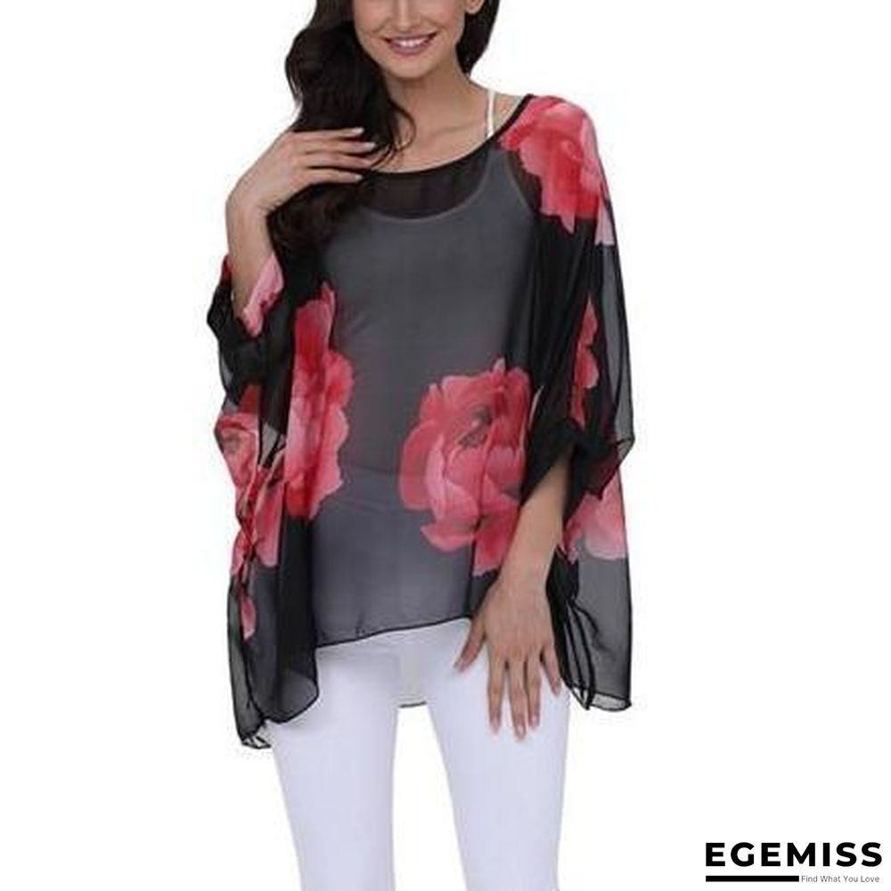 6XL Plus Size Women Chiffon Blouse Shirt Batwing Sleeve Tops Blouses | EGEMISS