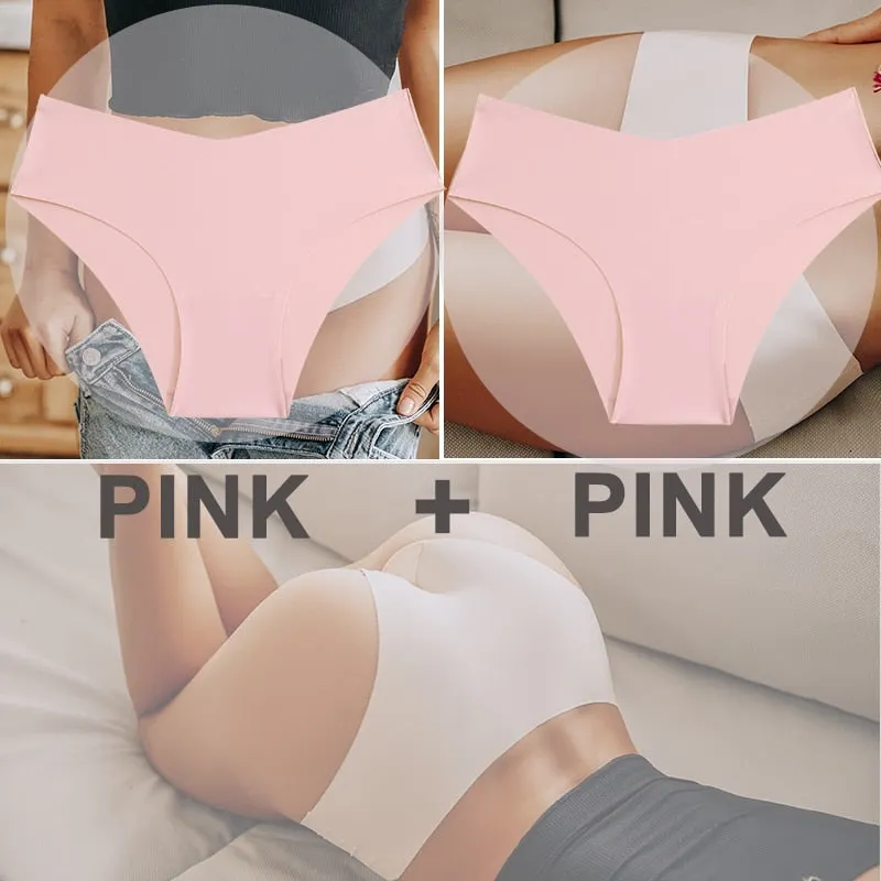 FINETOO 2PCS/Set Women Seamless Panties Lingerie M-XXL Breathable Woman Underwear Sexy Femme Underpants Girls Panty  Plus Size