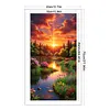(Big Size)Landscape At Sunset - 11CT Stamped Cross Stitch - 40*70cm - Natural