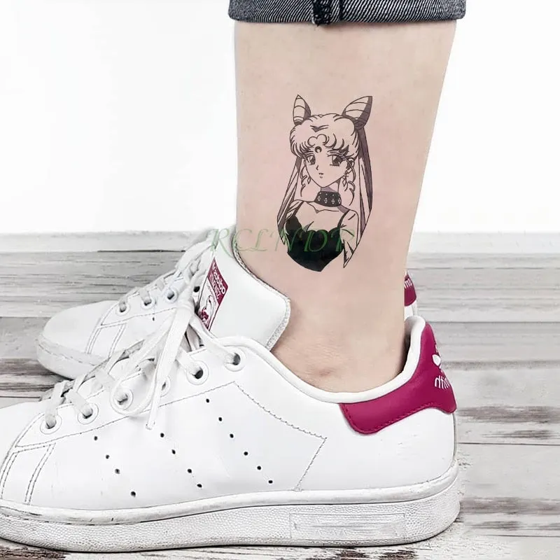 Waterproof Temporary Tattoo Sticker Cartoon anime Boy Knife Tatto Flash Tatoo Fake Tattoos Small Size Art for Kids Men Women