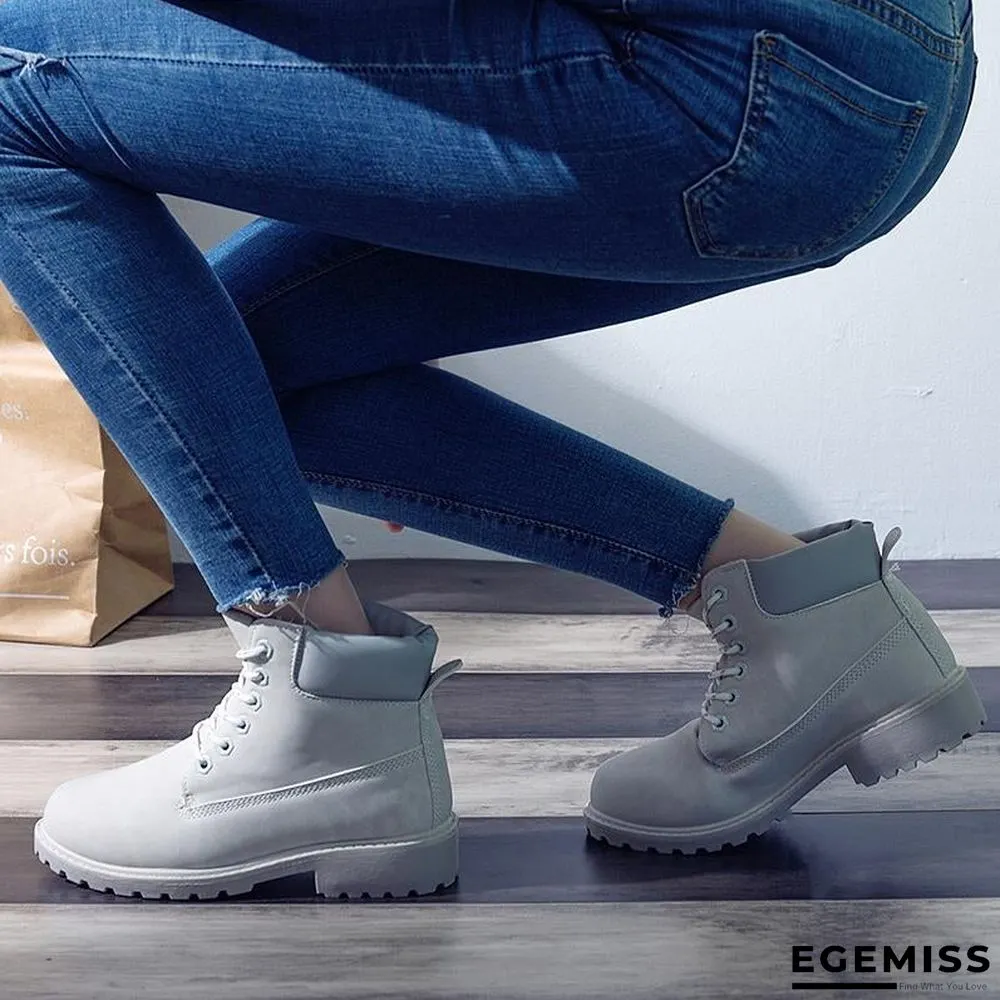 Autumn Early Winter Shoes Women Flat Heel Boots Fashion Keep warm Women's Boots Brand Woman Ankle Botas | EGEMISS