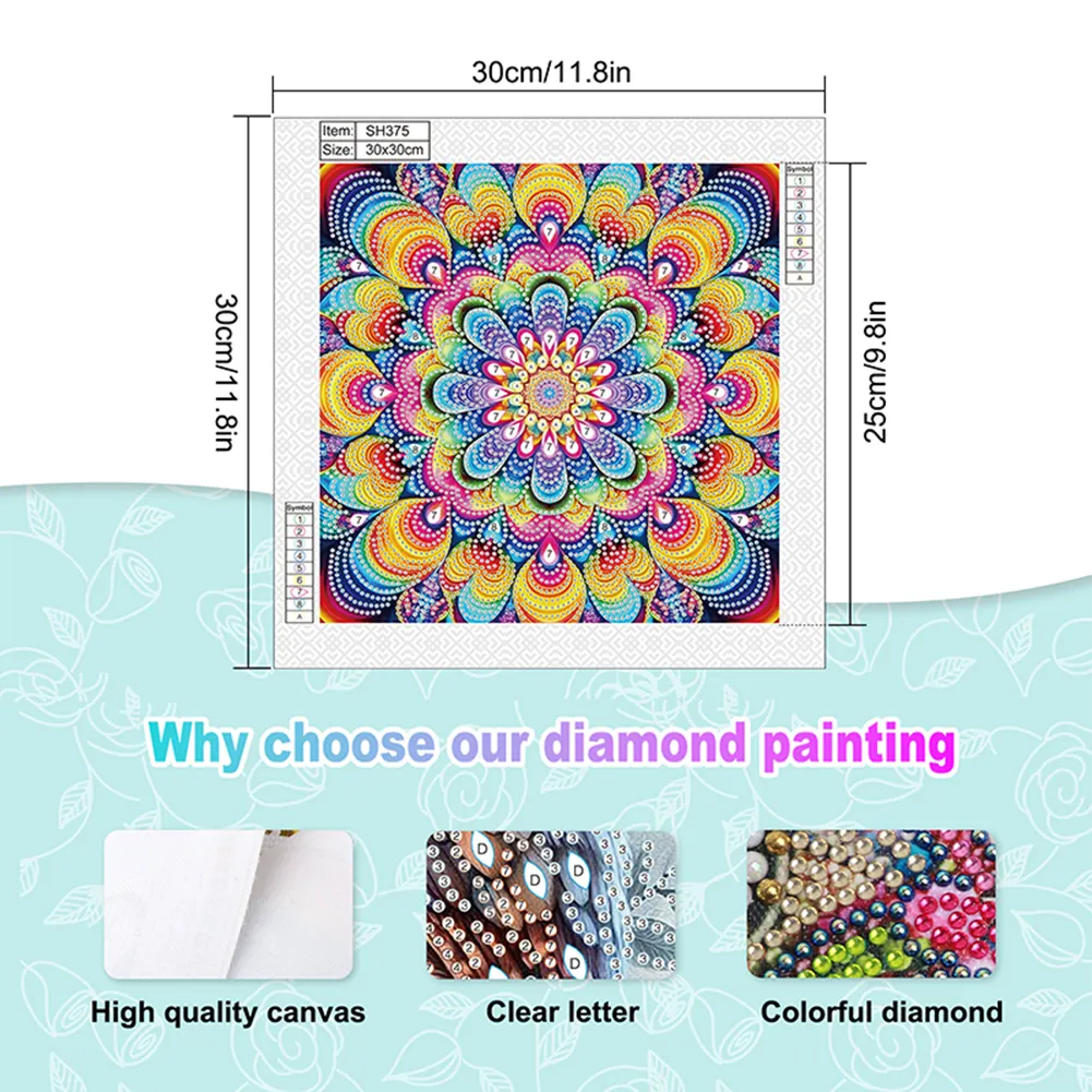 Diamond Painting - Partial Special Shaped Drill - Mandala(Canvas|30*30cm)